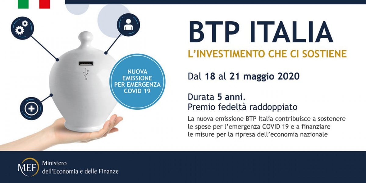 Coronavirus, raddoppia il premio fedeltà per i Btp Italia