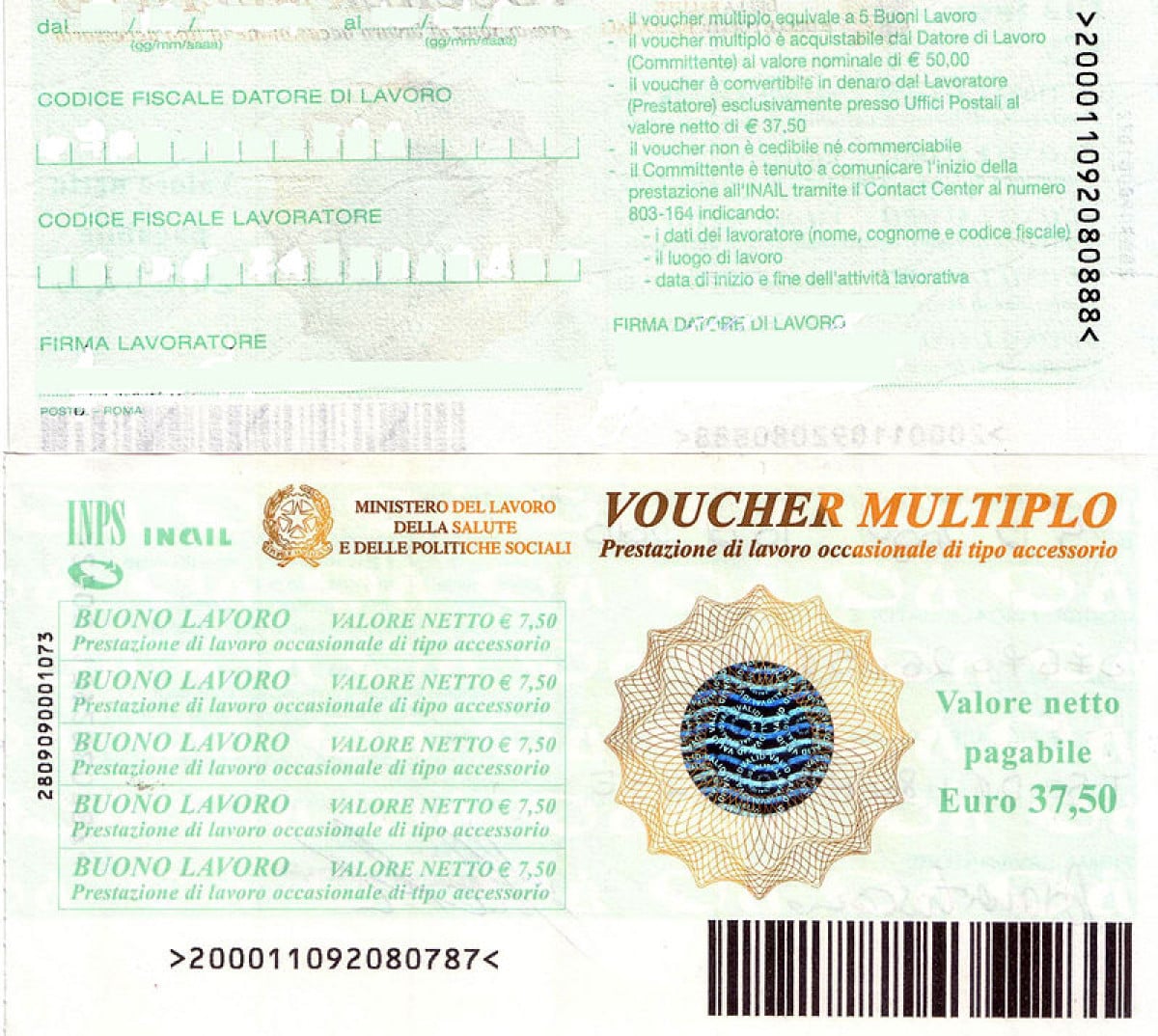 Lavoro: tornano i voucher con la manovrina