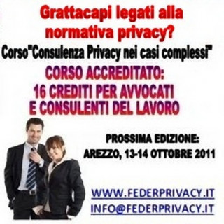Crediti formativi per i partecipanti al corso sulla privacy organizzato da Federprivacy (16 crediti formativi)