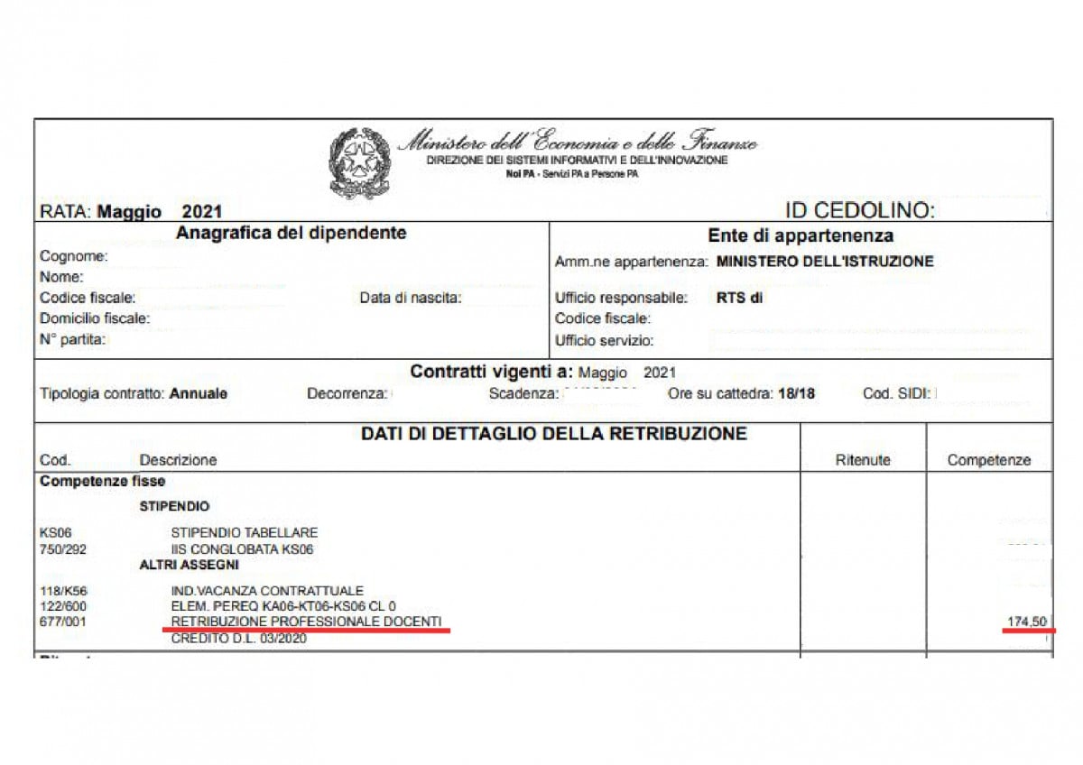 La retribuzione accessoria spetta a tutto il personale docente e ATA